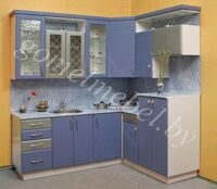 синяя угловая кухня