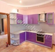 фиолетовая угловая кухня